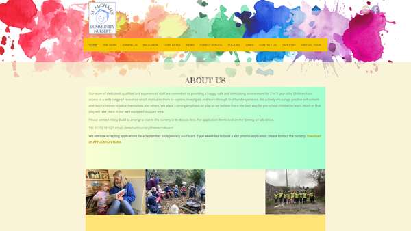 Screenshot of the St Michael's Community Nursery website