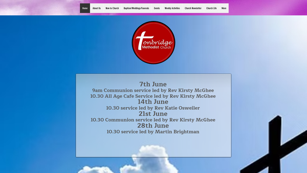 Screenshot of the Tonbridge Methodist Church website