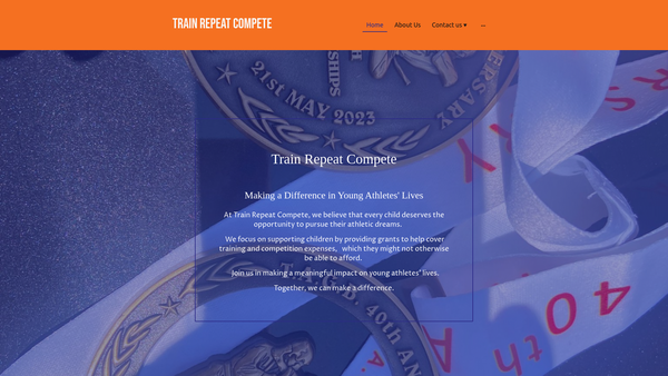 Screenshot of the Train Repeat Compete website