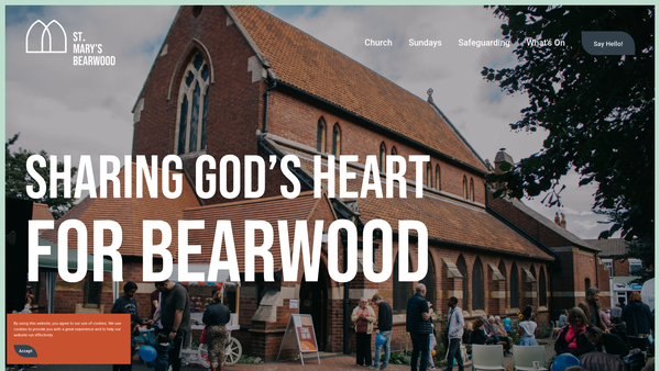 Screenshot of the The Parochial Church Council Of The Ecclesiastical Parish Of St. Mary The Virgin, Bearwood website