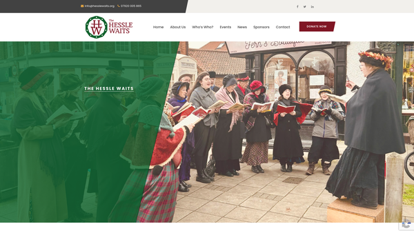 Screenshot of the The Hessle Waits website