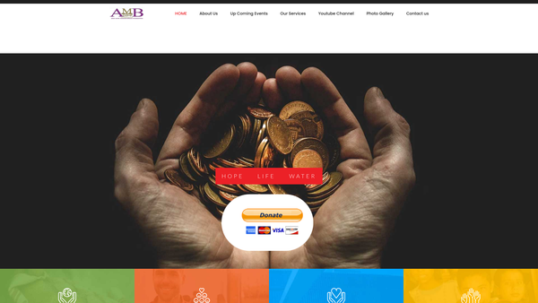Screenshot of the Akoi Massayan Bazzie Give Hope Humanitarian Foundation website