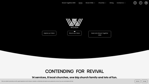 Screenshot of the Woven Churches Joint Council website