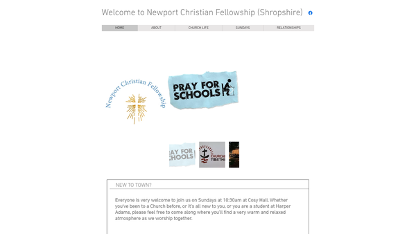 Screenshot of the Newport Community Church (Shropshire) website