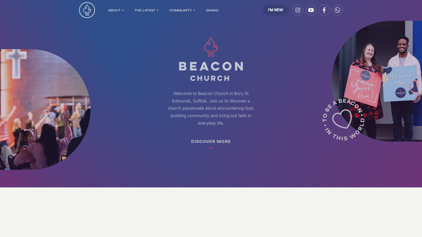 Screenshot of the Beacon Church, Bury St Edmunds, Suffolk website