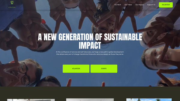 Screenshot of the Atova International website