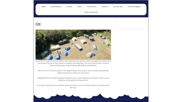 Screenshot of the Girlguiding London Over The Border website