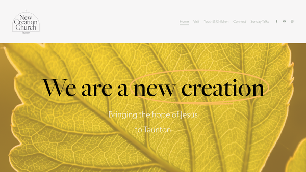 Screenshot of the New Creation Church Taunton website