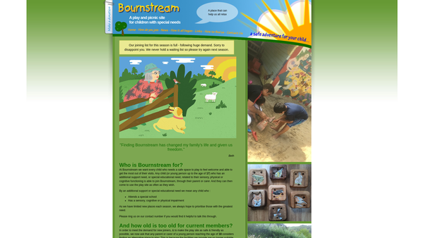 Screenshot of the The Bournstream Trust website