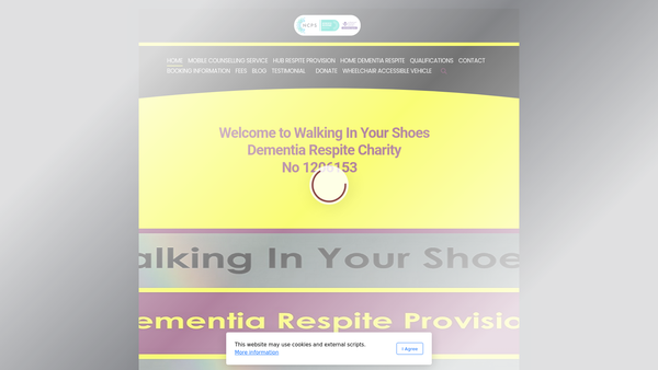Screenshot of the Walking In Your Shoes website