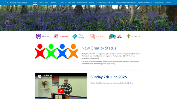 Screenshot of the Chailey Free Church website