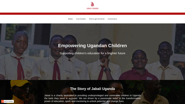 Screenshot of the Jabali UK website