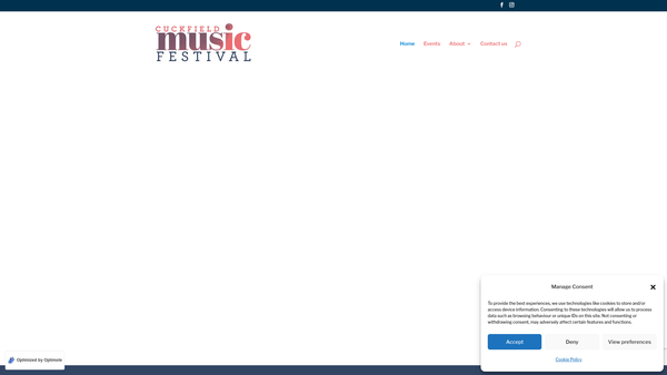 Screenshot of the Cuckfield Music Festival website