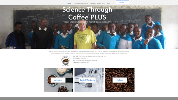 Screenshot of the Science Through Coffee Plus website