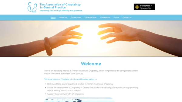 Screenshot of the The Association Of Chaplaincy In General Practice website