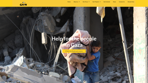 Screenshot of the Global Aid Network UK website