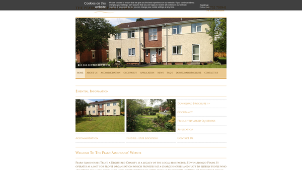 Screenshot of the Pearn Almshouses website