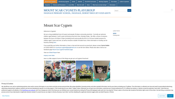 Screenshot of the Cygnets By The Sea CIO website