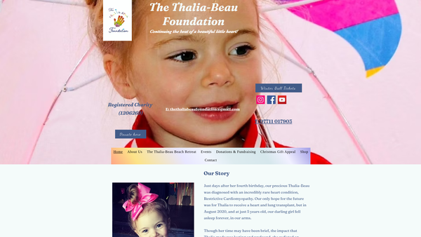 Screenshot of the The Thalia-Beau Foundation website