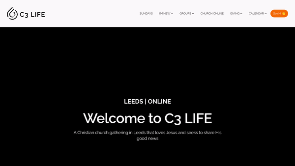 Screenshot of the C3 Life website
