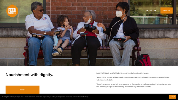 Screenshot of the Feed The Fridge website
