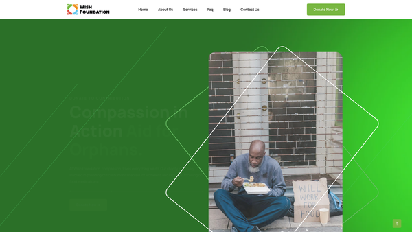 Screenshot of the Wish Foundation website