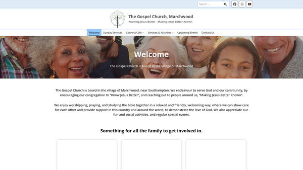 Screenshot of the The Gospel Church, Marchwood website