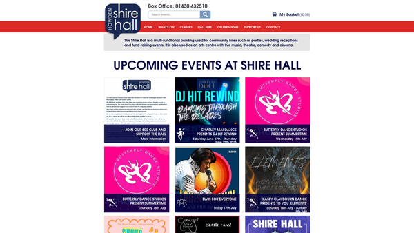 Screenshot of the The Shire Hall Trust CIO website