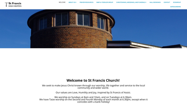 Screenshot of the The Parochial Church Council Of The Ecclesiastical Parish Of St Francis High Heaton website
