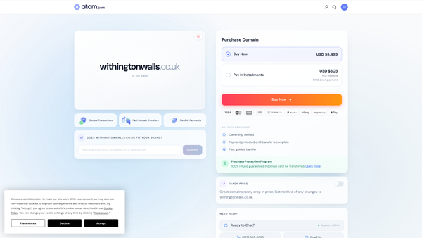 Screenshot of the Withington Walls website