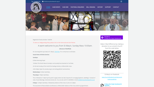Screenshot of the The Parochial Church Council Of St Mary The Virgin Handsworth Sheffield website