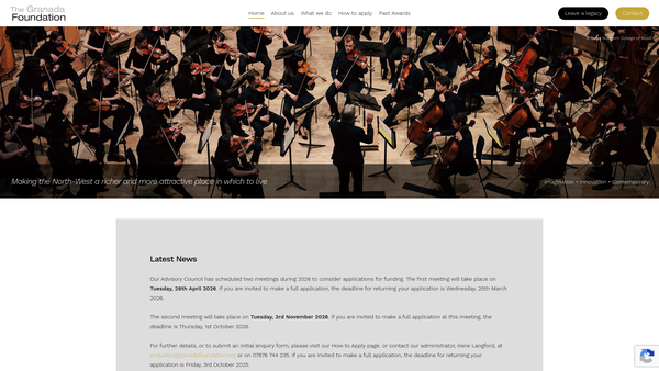 Screenshot of the The Granada Foundation website