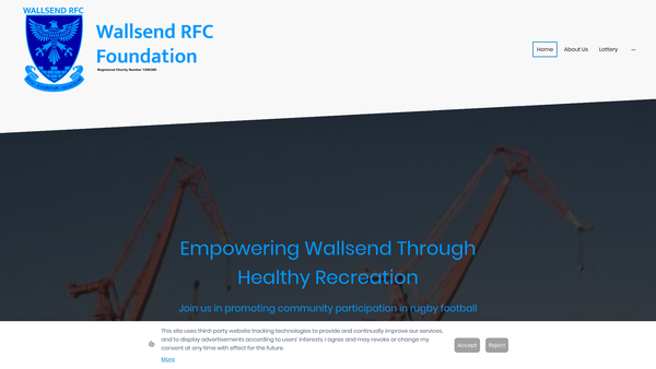 Screenshot of the Wallsend Rugby Football Club Foundation website