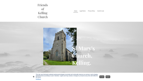 Screenshot of the Friends Of Kelling Church website