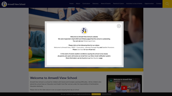 Screenshot of the The Friends Of Amwell View School website