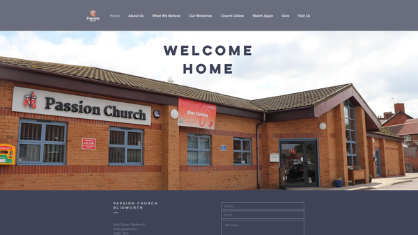 Screenshot of the Passion Church Blidworth website