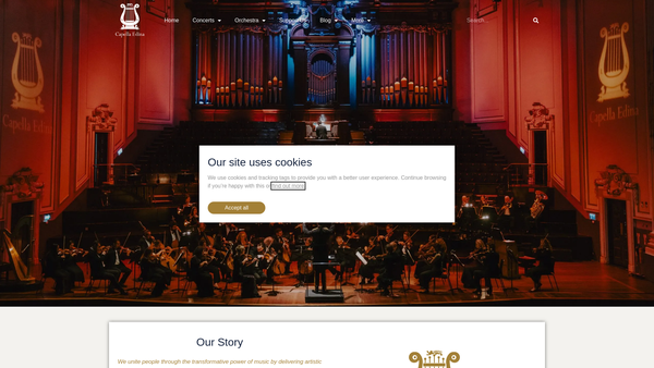 Screenshot of the Capella Edina website