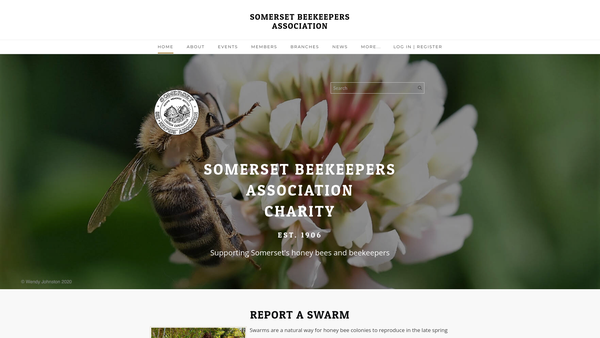 Screenshot of the Somerset Beekeepers Association website