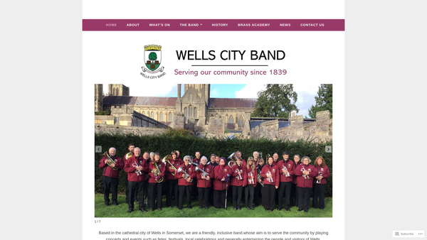Screenshot of the Wells City Band website