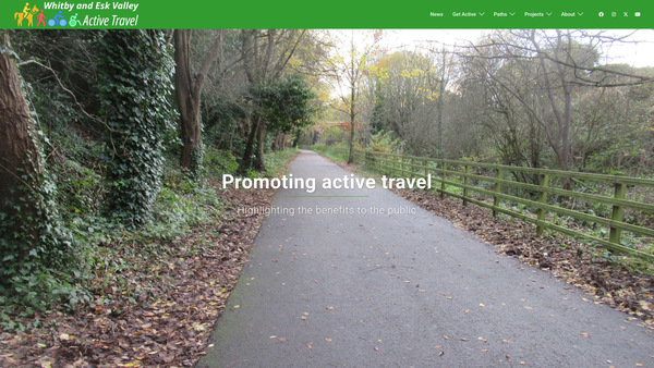 Screenshot of the Whitby And Esk Valley Active Travel website
