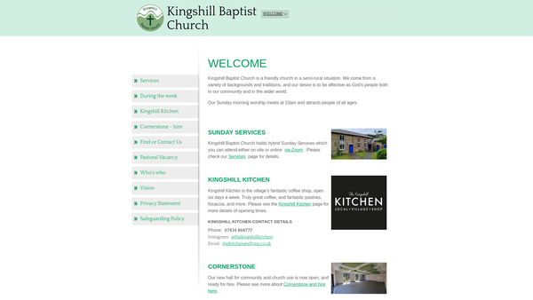 Screenshot of the Little Kingshill Baptist Church website