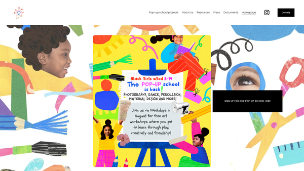 Screenshot of the Akoma website
