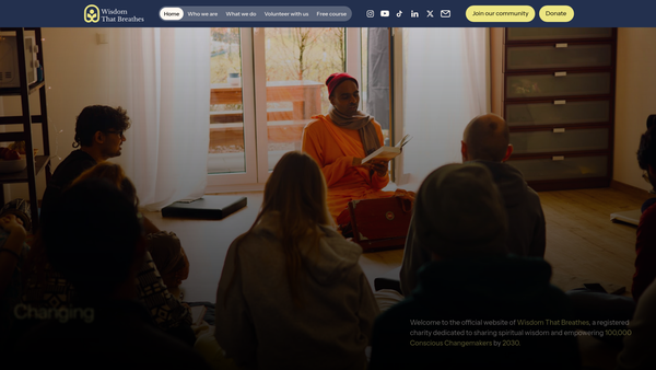 Screenshot of the Wisdom That Breathes Foundation website