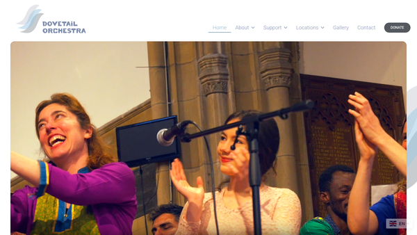 Screenshot of the Dovetail Orchestra website