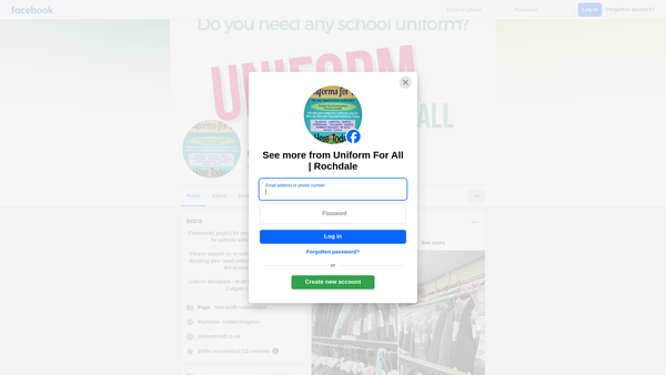 Screenshot of the Uniform For All website