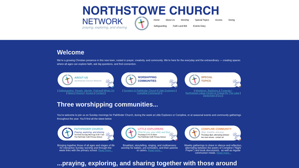 Screenshot of the Northstowe Church Network website