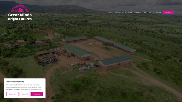 Screenshot of the Great Minds Bright Futures website