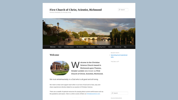 Screenshot of the First Church Of Christ Scientist Richmond Surrey website