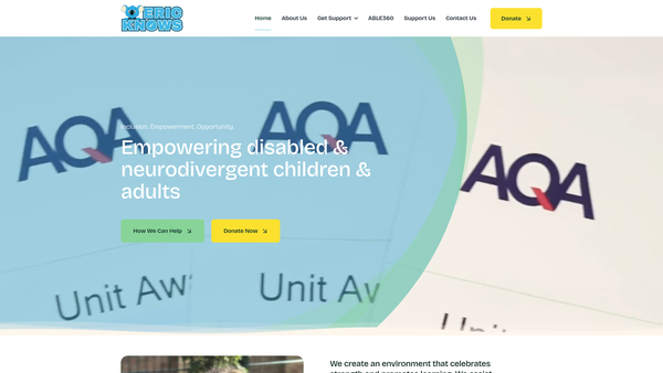 Screenshot of the Eric Knows website