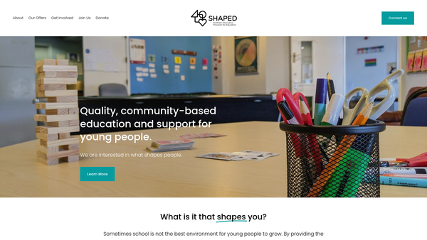 Screenshot of the Sheffield Alternative Provision For Education (Shaped) Ltd website